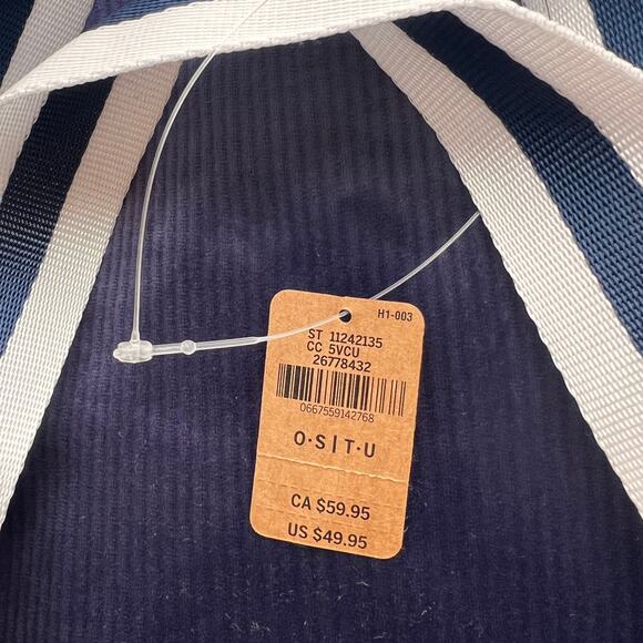 , VICTORIA'S SECRET PINK Velvet Navy Blue Ribbed Large Tote Bag, 18"x13"x4" - Picture 3 of 8